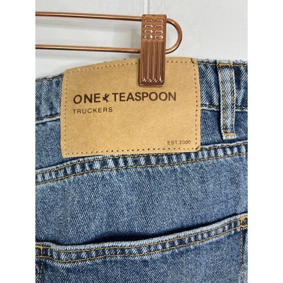 Anthropologie One Teaspoon Razzle Dazzle Truckers Mid Waist Relaxed Shorts NWT - Picture 11 of 12